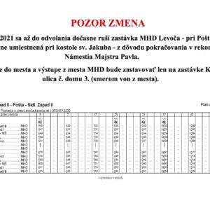 POZOR ZMENA