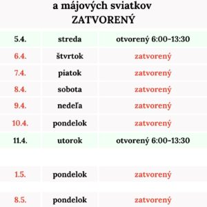 ZD zatvoreny april maj